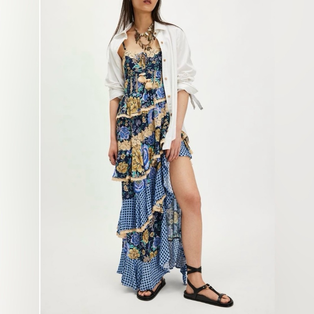 Spell Full Bloom Ruffle Soirée Dress – Periwinkle | XL | NWT - Picture 7 of 14